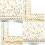 Nice Touch Printed Paper Napkins (50 Pulls Per Pack, 200 Sheets, 33 X 33 cm) | Pack of 4 Printed Tissues | 2 PLY Table Napkins | Party Essential | Floral and Geometric Patterns, Gold and Silver