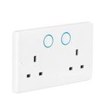 Aurora AOne Zigbee Double Smart Socket (Switched 13A) with Power Monitoring, Works with Home Assistant, Zigbee2MQTT, ZHA