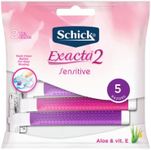 Schick - Exacta 2 for Women | Sensitive | Disposable Razors | 5 Pack | 2 Blade Razor | Twin Blade Disposable Razors | Aloe | Vitamin E