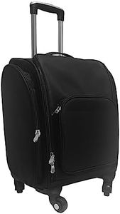 Slovenia Rolling Soft Sided Makeup Case Professional Nail Travel Wheel Organizer, Black Canvas