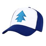 ZXRSJBL Dipper Blue Pine Hat Embroidered Buckle Back Fabric and Woven Adult Adjustable White Baseball Cap