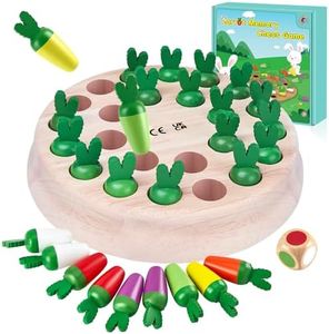Générique Mystooy Jeu de Memoire Carotte, Jouet en Bois Montessori Jeu Éducatif Enfant pour Couleur Cognitive & Mémoire de Formation, Cadeau Jeu de Société Famille pour 3 4 5 6+ Ans Garcon Fille