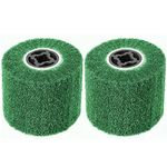 SEUNMUK 2 Pack 240 Grit 120 x 100 mm Non-Woven Abrasive Flap Wheel, Wire Drawing Polishing Burnishing Wheel for Surface Metal Treatment, Green