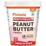 Pintola American Recipe Performance Series Peanut Butter (Crunchy) - 1kg | Vegan Protein | 32% Protein | High Protein & Fiber