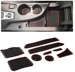 CupHolderHero fits Chevy Camaro Accessories 2010-2024 Premium Custom Interior Non-Slip Anti Dust Cup Holder Inserts, Center Console Liner Mats, Door Pocket Liners 9pc Set (Red Trim)