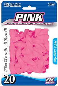 BAZIC Products Pink Eraser Top, Latex Free Pencil Tops Erasers, Arrowhead Caps Erasers for Student Art Drawing School Supplies (20/Pack), 1-Pack