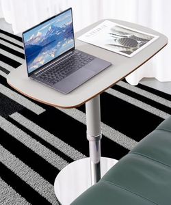 Zpnevx Large Adjustable Swivel Table, Saddle Leather Cover & Metal Leg for Couch Laptop Desk,Overbed Table,TV Tray