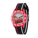 Disney Cars Kids' Plastic Time Teacher Analog Quartz Nylon Strap Watch