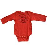 Apericots This Outfit is From My Favorite Cousin Cute Long Sleeve Baby Bodysuit