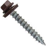 #14 Metal ROOFING SCREWS: (250) Screws x 1-1/2" BROWN Hex Washer Head Sheet Metal Roof Screw. Self starting/tapping EPDM washer. Colored head for corrugated roofing