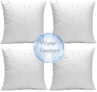 Ashler Outdoor Pillows, 18 x 18 Pillow Inserts Set of 4, Waterproof Throw Pillow Inserts Hypoallergenic Pillow for Patio, Water Resistant Indoor Outdoor Spring Summer Decorative