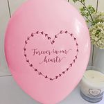 ANGEL & DOVE 25 Pale Pink Funeral Balloons 'Forever In Our Hearts' - Biodegradable, for Memorial, Remembrance, Celebration of Life