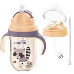 SUPERMAMA Sippy Cups for 1+ Year Old with Spout & Straw(11 Oz), PPSU No Spill Sippy Cups with Weighted Straw, Spill Proof Training Toddler Cups With Handle for Baby 6+ Months