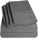 Cal King Size Bed Sheets - 6 Piece 1500 Supreme Collection Fine Brushed Microfiber Deep Pocket California King Sheet Set Bedding - 2 Extra Pillow Cases, Great Value, California King, Gray