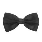 BOROLA Elegant Pre-tied Adjustable Men's Bow Tie for Men Boys, Black, Medium