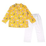 Bold N Elegant Cotton Bandej Bandhani Little Krishna Kanha Ethnic wear Kurta Pyjama Set for Infant Toddler Boys (4-5 Years, Yellow-White)