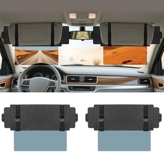 Sun Visor Extender for Car, Visor Extender Sun Blocker, Sun Visor Extension with Anti-Glare Lens Blocks UV & Sunlight, Adjustable Car Sun Visor for Safe Driving (2 Pack)