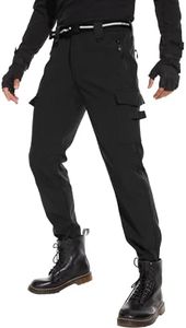 MOURCE Fleece Lined Hiking Pants for Men Softshell - Warm Waterproof Insulated Mens Snow Pants Black