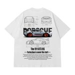 Porsche Collection | The 911 GT3 RS Unisex Oversized Boxy Tshirt | Col24 D1. (in, Alpha, 2XL, White)