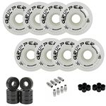 Labeda Gripper Roller Hockey Wheels + Hybrid Ceramic Bearings Soft White 80mm