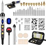 Pyrography Pen Kit 43Pcs,Wood Burning Kit 80W with Adjustable Temperature 200~450℃,Pyrography Wood Burning Tool Set DIY for Embossing/Carving/Soldering/Pyrography