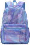 Dafelile Mesh Backpack for Girls Semi-Transparent Mesh School Backpack See Through Casual Bookbag Lightweight School Bookbag