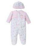 Little Me Baby Girls' Lbq04548n Footie, Baby Bunnies, Newborn (Pack of 2)