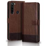 TheGiftKart Flip Back Cover Case for Redmi Note 8 | Dual-Color Leather Finish | Inbuilt Stand & Pockets | Wallet Style Flip Back Case Cover for Xiaomi Redmi Note 8 (Brown & Coffee)