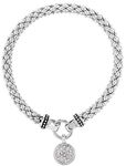 NINE WEST Women's Boxed Bracelet Pave Circle Stretch, Silver/Crystal