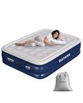 Gatarn King Inflatable Mattress, Air Bed with a Built-in Electric Pump, Self-Inflation/Deflation Blow Up Airbed for Guest, Camping & Home Use 203x152x46cm