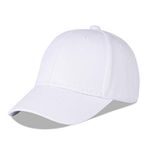 LANGZHEN Cotton Outdoor Toddler Girls Boys Plain Baseball Cap Baby Infant Structured Adjustable Hat for Kids Sun Hat(M- White)