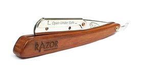 RT SHOP "Wooden Handle Shaving Razor: Classic and Professional Straight Edge Razor for Close and Precise Shaving"