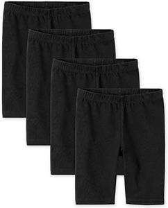 The Children's Place Girls Solid Bike Shorts, Black 4-Pack, Large