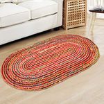 Rag Rug, Jute Rug,Rugs 3x5 ft,Chindi Rug,Oval Rug,Braided Area Rug,Kitchen Rug,Chindi Rug 3x5 ft,Rugs Bedroom,Rug,Jute Entryway Rug,Room Rug,Braided Area Rug,ute Cotton Multi Chindi Oval Rug 36x60