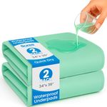 Vive Bed Pads for Incontinence Washable, Bed Wetting Protection for Adults & Elderly - Waterproof Reusable Underpads for Women, Men, Kids, Pets - 34" x 52" Overnight, Absorbent Fits King Size & Others