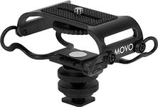 Movo SMM5-B Universal Microphone and Portable Recorder Shock Mount - Fits The Zoom H1n, H2n, H4n, H5, H6, Tascam DR-40x, DR-05x, DR-07x and Others with a 1/4" Mounting Screw (Black)