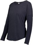 Augusta Sportswear Womens Lux Tri-blend Long Sleeve Shirt, Navy Heather, 2XL