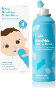 Frida Baby Saline Rinse for Baby & Toddler, Instant Congestion Relief & Allergy Relief, Flush Out Allergens, Mucus, Pollen, Dust, Safe for Daily Use