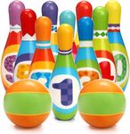 Coloch Kids Bowling Set, Indoor Toddler Bowling Game Educational Toy Game Soft Colorful 10 Foam Pin and 2 Balls Play Game Printed with Numbers for Baby Age 3+, Boys and Girls, Birthday Gift