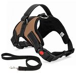 Musonic No Pull Dog Harness, Breathable Adjustable Comfort, Free Leash Included, for Small Medium Large Dog, Best for Training Walking (XS, BrownNew)