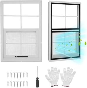 GarveeTech 2pcs Shed Windows, 12 x 18 Flush Mount Window with Tempered Glass and Fiberglass Screen, Small Window with Screws for Shed, Chicken Coop, Playhouse, Household, Garage