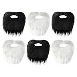 by Robelli Pack of 6 Black & White Fancy Dress Beards with Elastic Strap