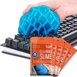 LAZI (Blue Pack 5) Multipurpose Laptop Keyboard Cleaner Dust Cleaning Kit Slime Gel Jelly Putty Magic Super Clean Gel for Keyboard Laptop Car Dashboard Accessories Electronic Gadget Cleaner 500gm