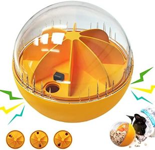 Dog Treat Dispenser Ball - iZiv IQ Interactive Dog Ball Toys, Puzzle Tumble Slow Feeder Toy, Giggle Squeaky Pet Ball for Small/Medium/Large, Adjustable Food Dispensing Speed(Orange)