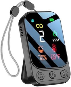 HAKINAKU Portable Carbon Monoxide Detectors [3-in-1] Mini Size CO Monitor with Kickstand & Lanyard 85 dB Alarm [CO Temperature Humidity Sensor] for Indoor Outdoor Camping Travel RV Hotel (Dark Grey)