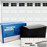 Strong & Glossy Magnetic Garage Door Windows - Looks Like Real Window Panels/Faux Panes - Decorative Hardware Kit - Easy to Align & Will Never Fall (Upgraded Magnets) | Fits 2 Car Garage | 32pcs 4"X6