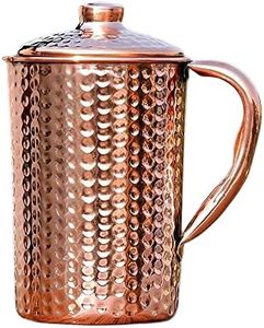 Pure Copper (99.74%) Hammered Water Jug | Copper Pitcher for Ayurveda Health Benefits (50.7 US Fluid Ounce)