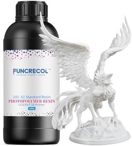 FUNCRECOL 3D Printer Resin, Upgraded Standard Photopolymer Resin for 4K/8K/10K LCD/DLP Resin 3D Printer High Precision 405nm UV-Curing 3D Printing Resin, 1000g White 3D Resin