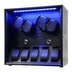 ORYX 4 Watch Winder for Automatic Watches, Rotating Watch Box 5 Rotation Modes Setting Display Case with Extra Watch Storages and LED Light, Lockable Winders USB Powered Super Quiet Mabuchi Motor