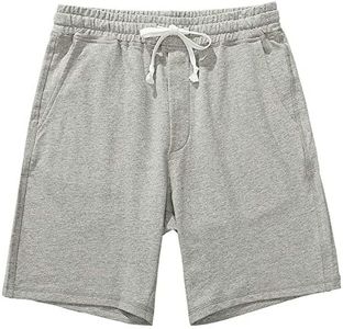 AMY COULEE Men's Casual Shorts 8" Cotton Athletic Workout Lounge Sweat Shorts with Pockets, Gray, X-Large